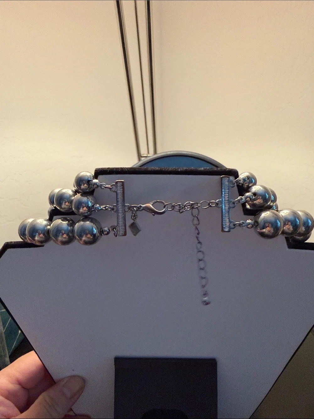 Layered Silver tone Bead Necklace - Women Jewelry